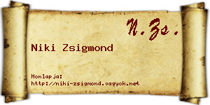 Niki Zsigmond névjegykártya